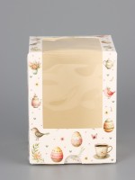 Коробка подарочная пасхальная с окном «Пасхальное чаепитие» 9.5×9.5×12.5 см