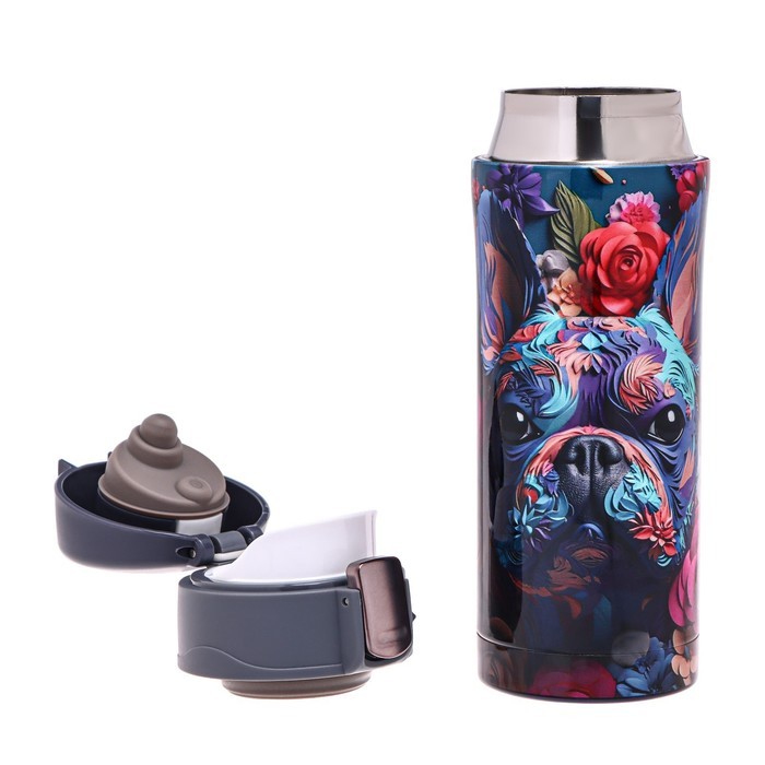 Термокружка, 350 мл «Мопс», сохраняет тепло до 8 ч.