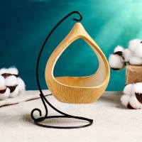 Горшок на подставке "Фонарик" бежевый, 10х15см