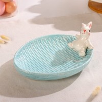 Блюдо сервировочное Доляна «Зайка», 26×19,5×10,5 см, цвет розовый