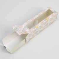 Коробка для макарун «Цветочки», 5.5 × 18 × 5.5 см