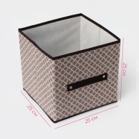 Короб стеллажный для хранения Доляна «Браун», 25×25×25 см, коричневый