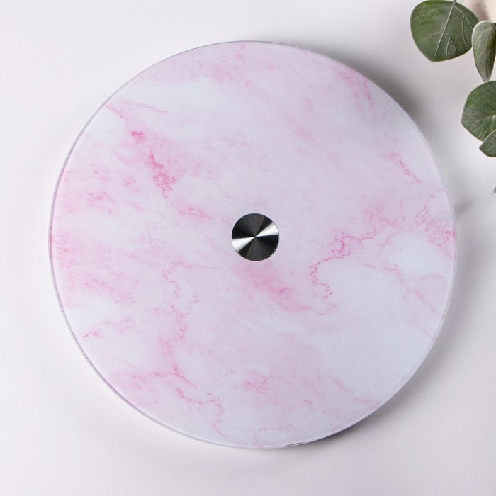 Подставка для торта вращающаяся Доляна «Марбл розовый», d=32 см