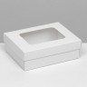 Коробка подарочная складная, упаковка, крышка - дно, с окном, белая, 16.5×12.5×5.2 см