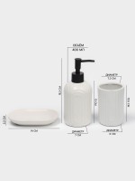 Набор для ванной SAVANNA «Волна», 3 предмета, дозатор для мыла, стакан, мыльница