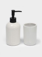 Набор для ванной SAVANNA «Волна», 3 предмета, дозатор для мыла, стакан, мыльница