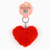 Брелок для ключей пушистик, детский, сердечко «Люблю тебя», 9 х 10 см