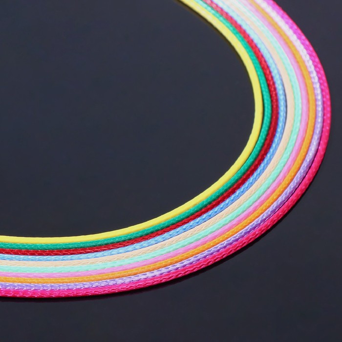 Шнурок текстильный, фасовка 100 шт. 45 см с удлинителем 5 см, МИКС