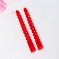 Набор свечей витых, 1,5х 15 см, 2 штуки, аромат роза