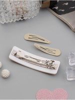 Набор для волос QF «Элери», 4 резинки 6.5 см, автомат 8 см, 2 невидимки 4.5 см, бежевый