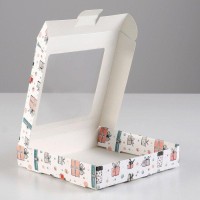 Коробка самосборная бесклеевая, "Новый год", 16 х 16 х 3 см
