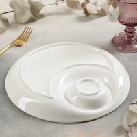 Блюдо с соусником White Label, d=25 см, цвет белый