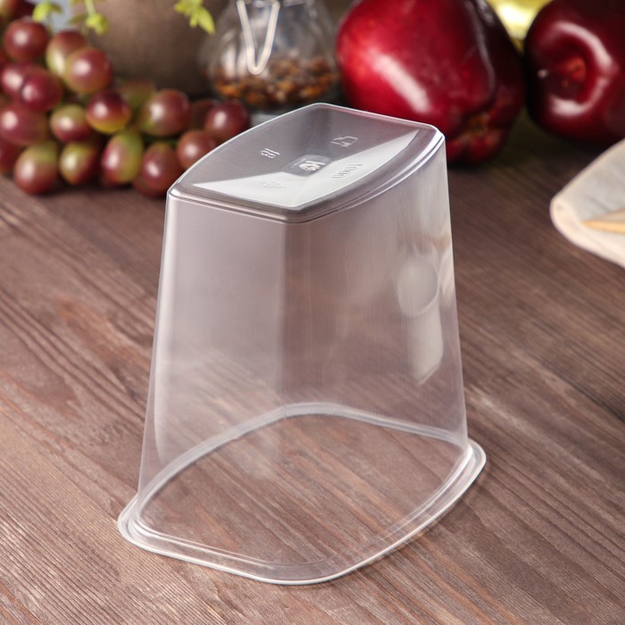 Контейнер одноразовый «Юпласт», 1 л, 13,8×10,2×12,7 см, средний, цвет прозрачный