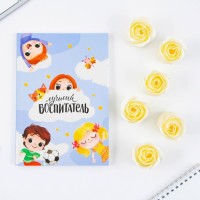 Подарочный набор, ежедневник и мыльные лепестки «Воспитателю: Лучший воспитатель»