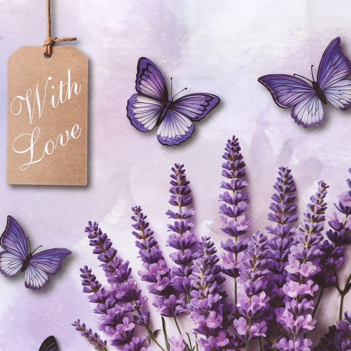 Пакет подарочный крафтовый «Бабочки» 31.5×25×11.5 см, 120 г/м²