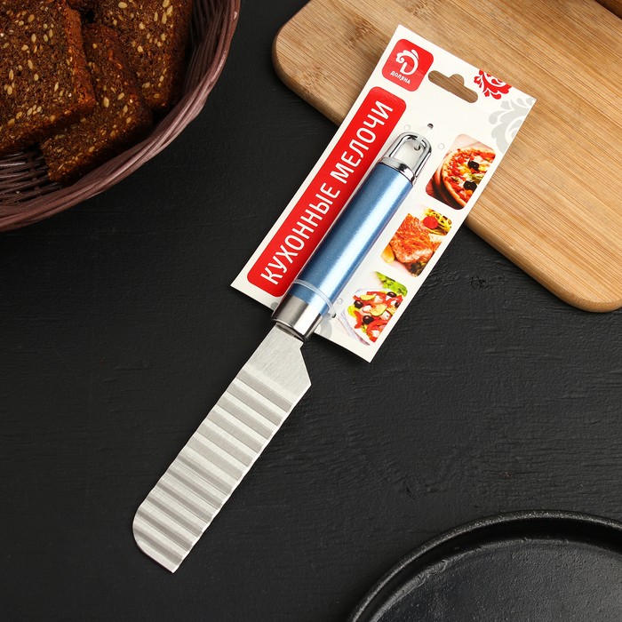 Нож для фигурной нарезки Доляна Lаgооnа, 25 см, нержавеющая сталь, цвет голубой металлик Нож для фигурной нарезки Доляна Lаgооnа, 25 см, нержавеющая сталь, цвет голубой металлик