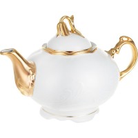 Чайник Tulip, декор «Белоснежный тюльпан, золотые держатели», 1100 мл