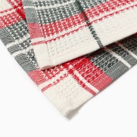 Набор декоративных новогодних  салфеток "Этель" Клетка 30х30см., 3штуки, 100%хлопок