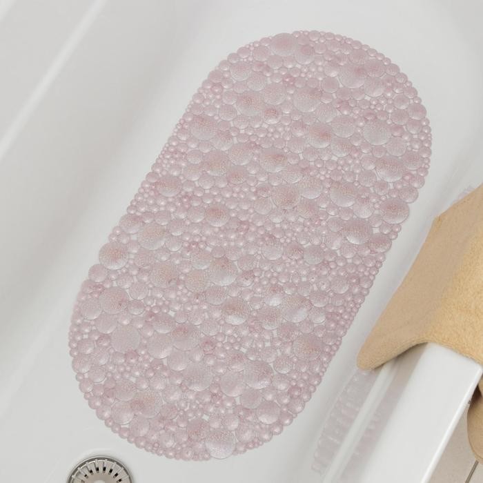 Коврик противоскользящий в ванну Доляна «Шампанское», на присосках, 33×64 см, МИКС