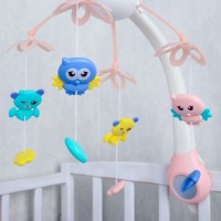 Мобиль музыкальный «Птички», с ночником + пульт, цвет МИКС