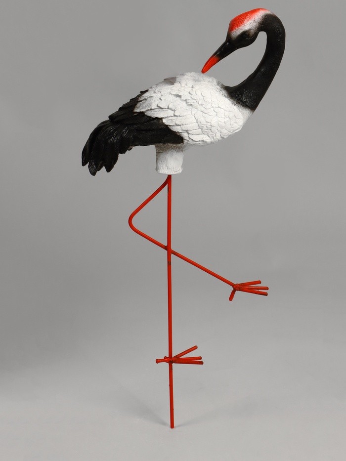 Садовая фигура "Журавль с загнутой шеей" 16х42х60см