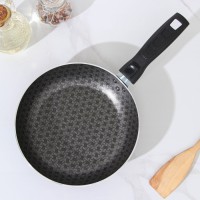 Сковорода «Хозяюшка», d=24 см, съёмная ручка, стеклянная крышка, антипригарное покрытие, цвет бордовый