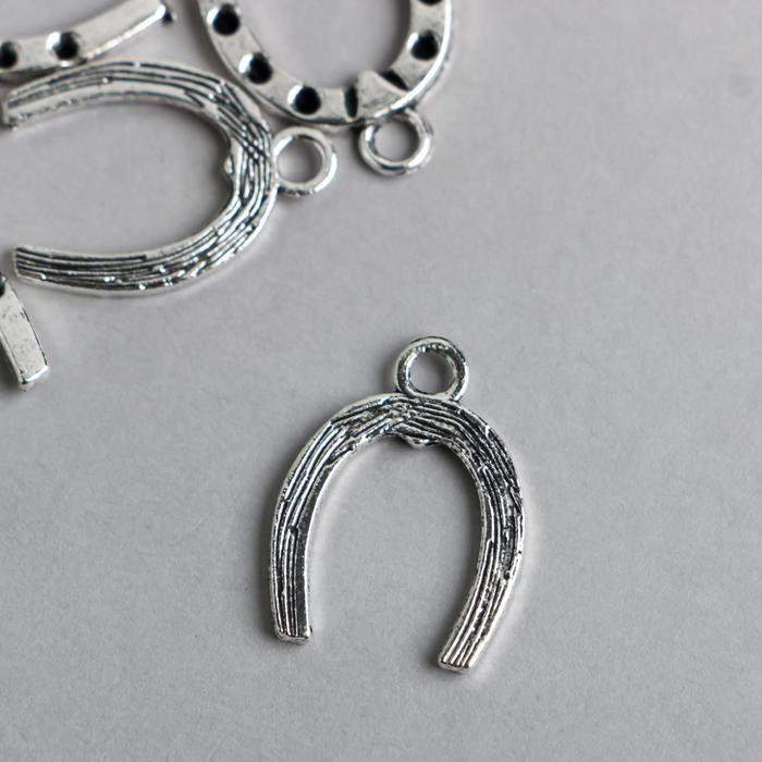 Декор металл для творчества "Подкова" серебро 4642 2х1,5 см