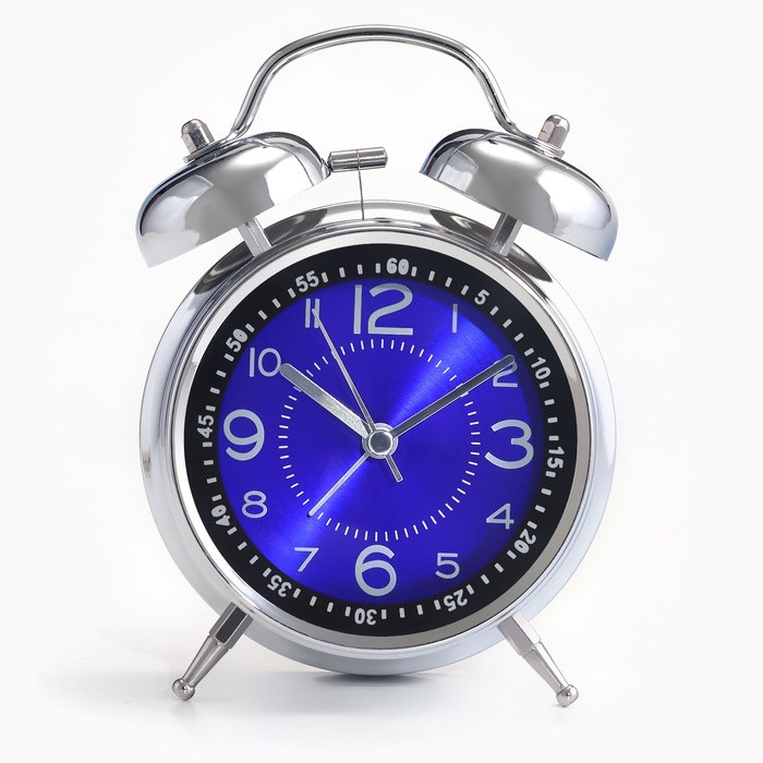 Часы настольные будильник с подсветкой "Форган", бесшумные, циферблат d-9 см, 17 х 11 см