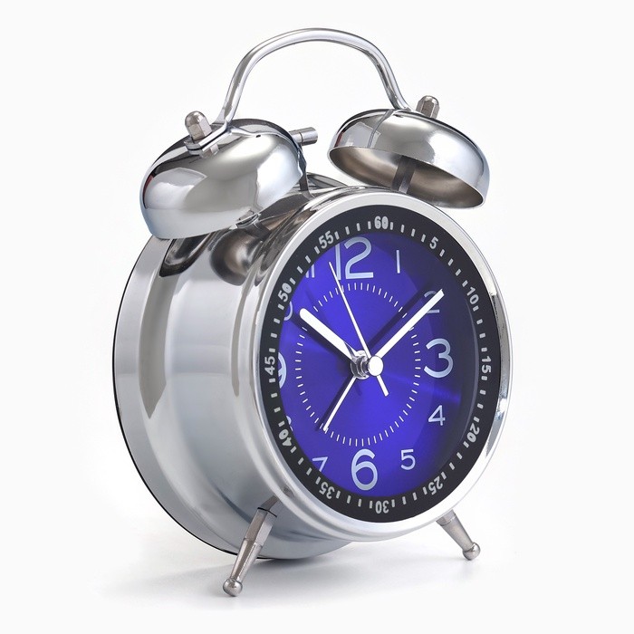 Часы настольные будильник с подсветкой "Форган", бесшумные, циферблат d-9 см, 17 х 11 см