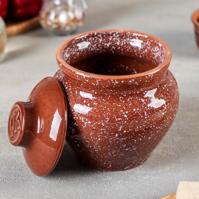 Горшочек традиционный «Мрамор коричневый», 0,6 л Горшочек традиционный «Мрамор коричневый», 0,6 л