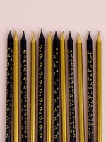 Свечи для торта «Звёздочки», 12 шт., золотой и чёрный