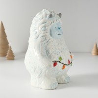 Копилка керамика "Снежный человек с гирляндой" 11,2х13х18 см