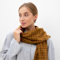 Шарф зимний с кистями MINAKU 65×180 + 8 см цвет коричневый