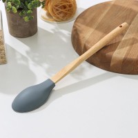 Ложка гарнирная Доляна «Бамбук», 34 см, цвет МИКС