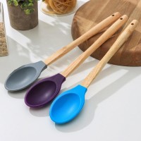 Ложка гарнирная Доляна «Бамбук», 34 см, цвет МИКС