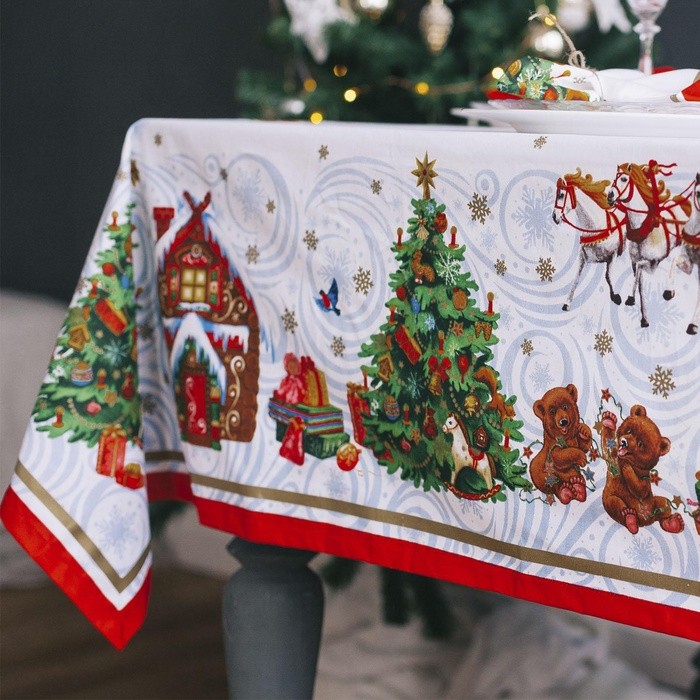 Скатерть новогодняя «Этель. Новогодняя сказка», 150×110 см ±3 см с ГМВО, 100% хлопок