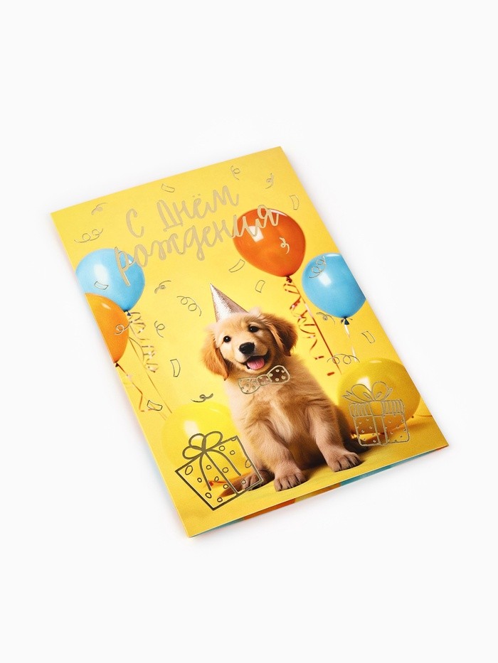 Открытка «С днём рождения», тиснение, 12×18 см