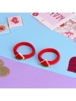 Резинка для волос «Летнее настроение», набор 2 шт., арбуз, 3.5 см, красная
