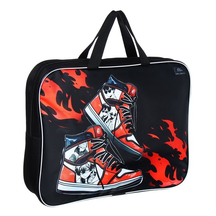 Папка с ручками текстильная А4, 350 х 270 х 70 мм, Calligrata "Кеды аниме"