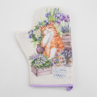 Варежка-прихватка Этель "Пушистое настроение" 20х28 см, 100% хл, саржа, ватин 250 г/м2