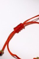 Браслет «Антистресс» на нити, лев, красный в золоте, d=6 см