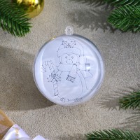 Ёлочное украшение под раскраску «Новогодний пингвин», 2 шт., размер: 8 см, кисть