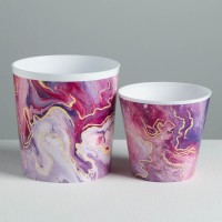 Набор кашпо для цветов 2 в 1 «Мрамор», 0.8 и 1.6 л, 11×12 и 14×14 см