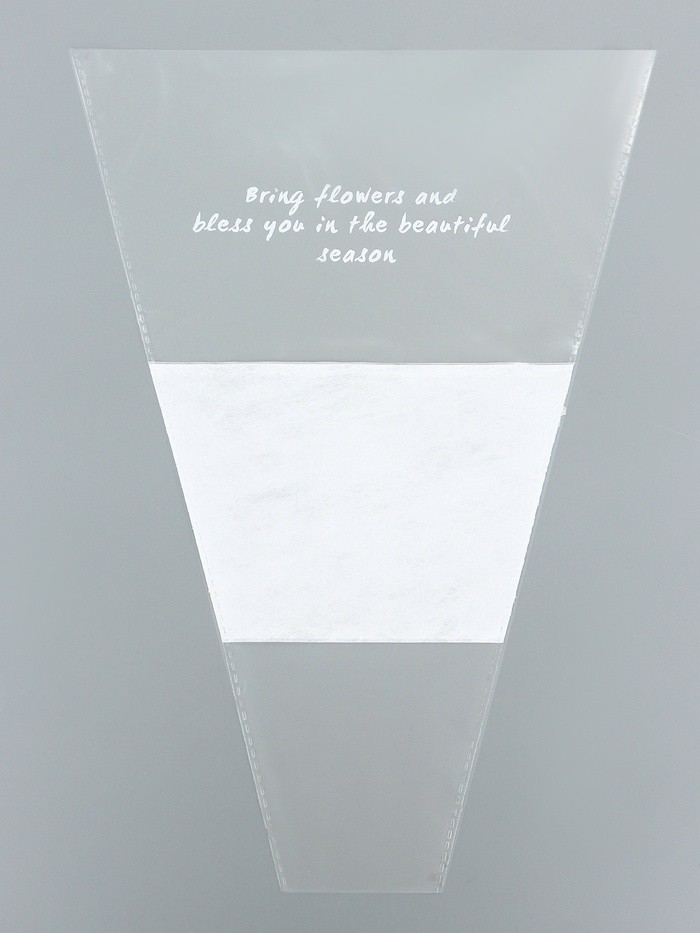 Пакет конус для цветов, с нетканым материалом, 26+7×37 см, белый