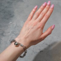 Браслет металл «Цепь» шар, цвет серебро, L=22 см