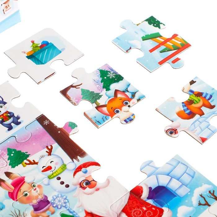 Пазл «Найди и покажи. Новый год в лесу», 35 деталей Пазл «Найди и покажи. Новый год в лесу», 35 деталей