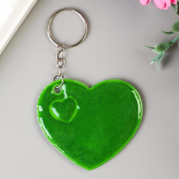 Брелок пластик светоотражающий "Сердечко" МИКС 5,5х5,5 см