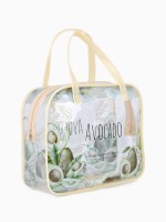 Косметичка-сумка на молнии для бассейна, с ручками, с принтом Avocado, бежевая