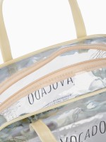 Косметичка-сумка на молнии для бассейна, с ручками, с принтом Avocado, бежевая