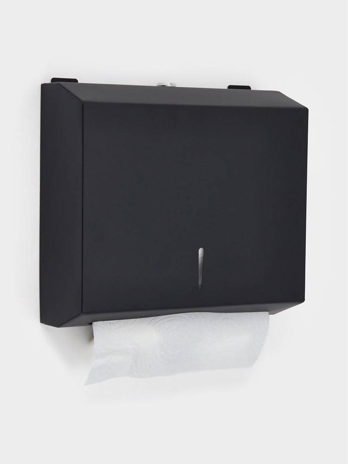 Диспенсер для бумажных полотенец в листах Stölz, 28.5×26.5×10 см, нержавеющая сталь, чёрный
